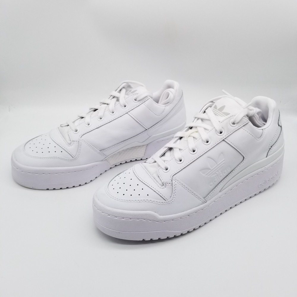 Adidas Forum Bold Triple White Women's Sz‎ 10 Leather  Sneakers Low Top